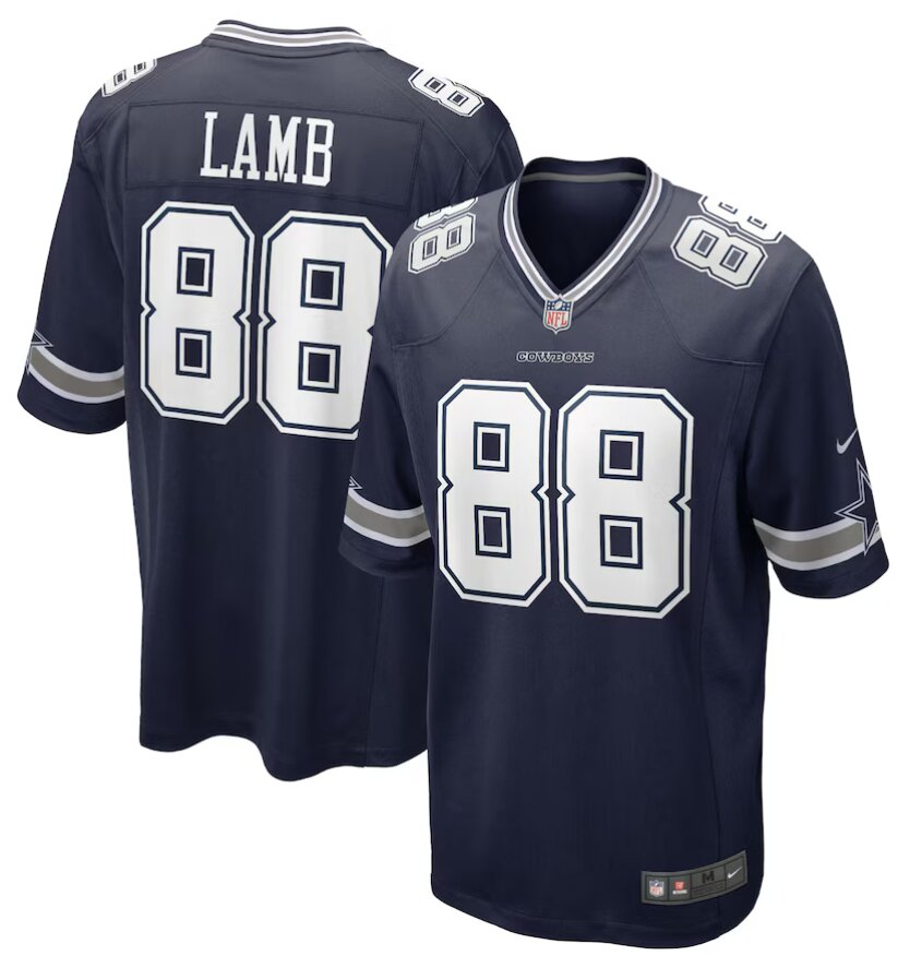 Men Dallas Cowboys #88 CeeDee Lamb Nike Navy Game 2024 NFL Jersey->customized mlb jersey->Custom Jersey